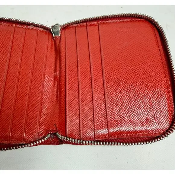 Prada Saffiano Leather Compact Zip-Around Wallet